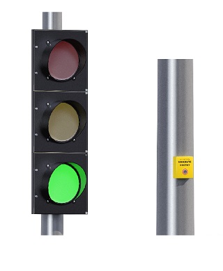 Опора контрастного освещения пешеходных переходов ОКО для установки светофора, светильника и кнопки управления для пешеходов